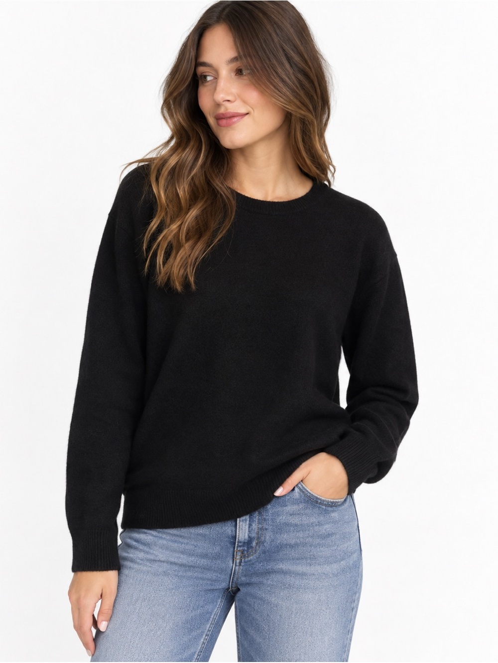 Charter Club 100% Cashmere Black Crewneck Sweater Size L